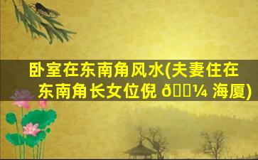 卧室在东南角风水(夫妻住在东南角长女位倪 🌼 海厦)